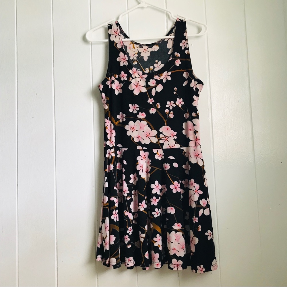 Sakura Cherry Blossom Print Skater Dress